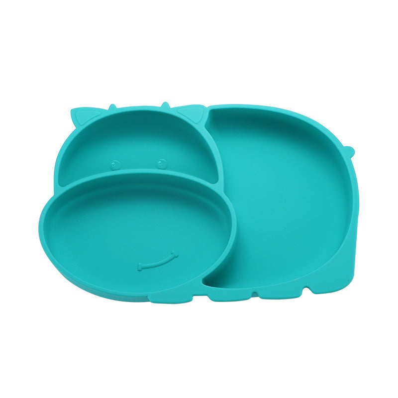Silicone Suction Plate with Compartments – Baby Feeding Plate, With or Without Spoon