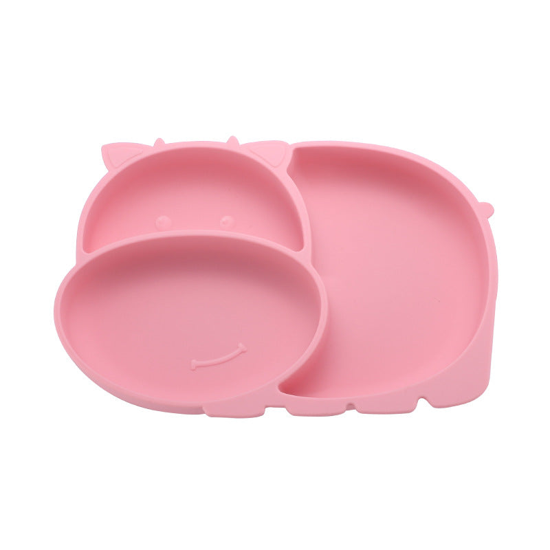 Silicone Suction Plate with Compartments – Baby Feeding Plate, With or Without Spoon