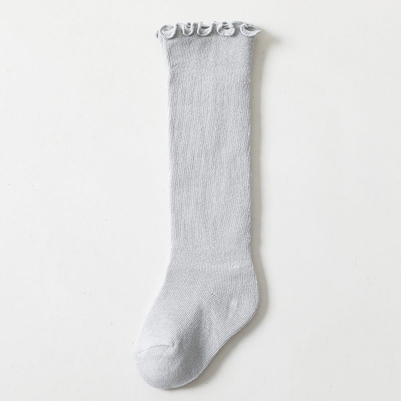 Soft Cotton Knee-High Baby Socks