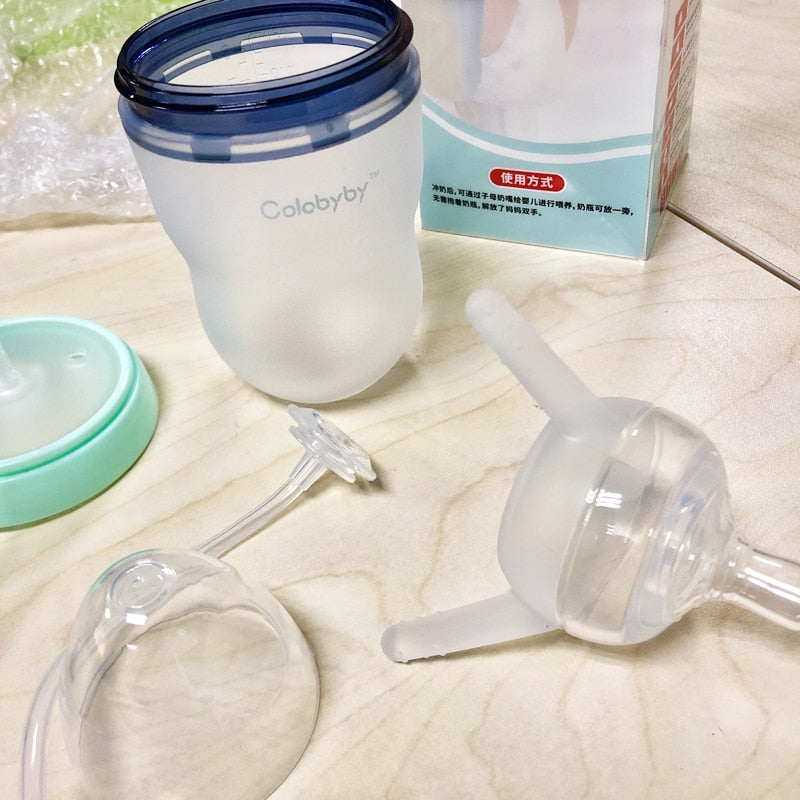 Silicone Baby Sippy Bottle with Straw – 250 ml