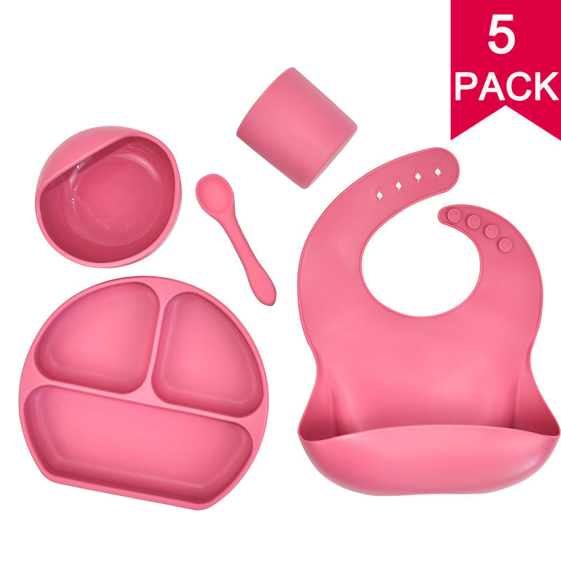 Five-piece silicone baby feeding set - BabyGroove