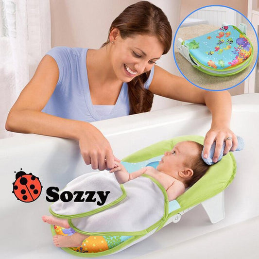 Collapsible baby bath tub with marine animals - BabyGroove