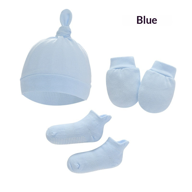 Newborn cotton hat, mittens and socks set – photo 6