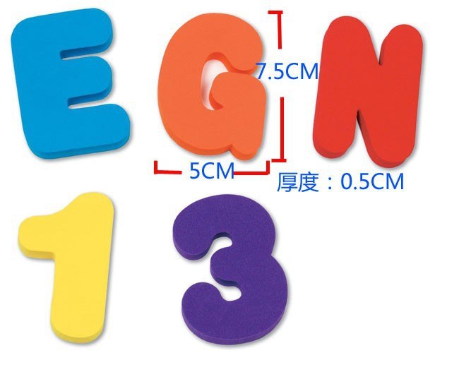 Foam Bath Letters & Numbers – 36-Piece Floating Bath Toy Set