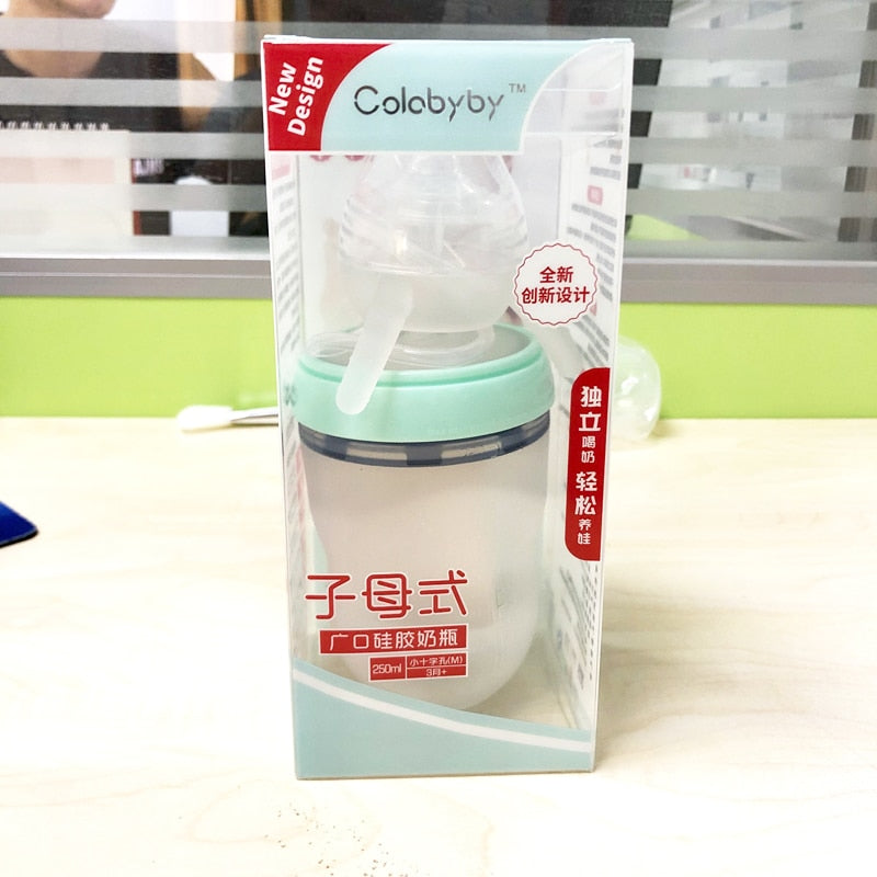 Silicone Baby Sippy Bottle with Straw – 250 ml