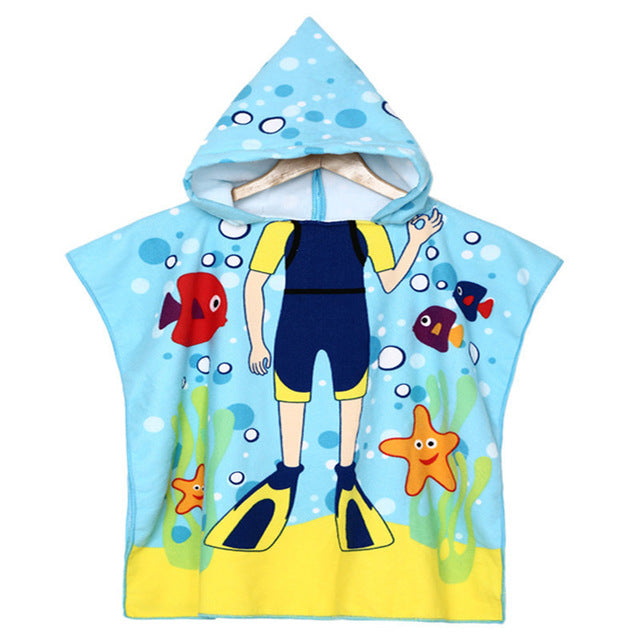 Hooded Microfiber Bath & Beach Towel – Animal Print, 60 × 120 cm