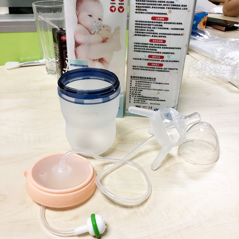 Silicone Baby Sippy Bottle with Straw – 250 ml