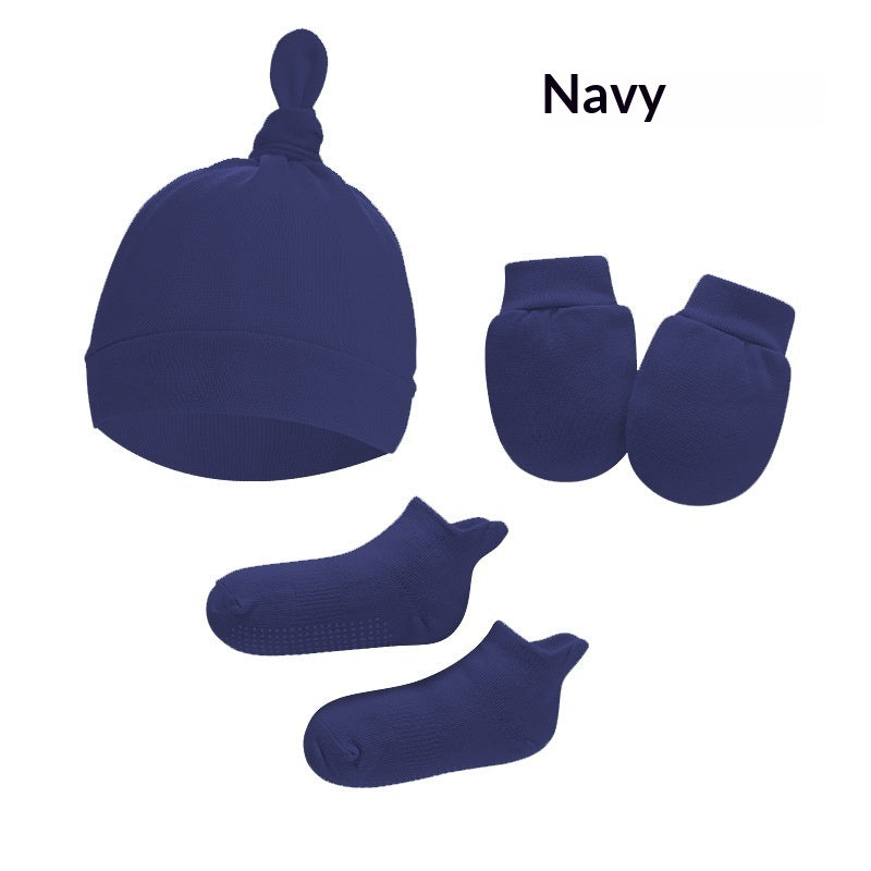 Newborn cotton hat, mittens and socks set – photo 10