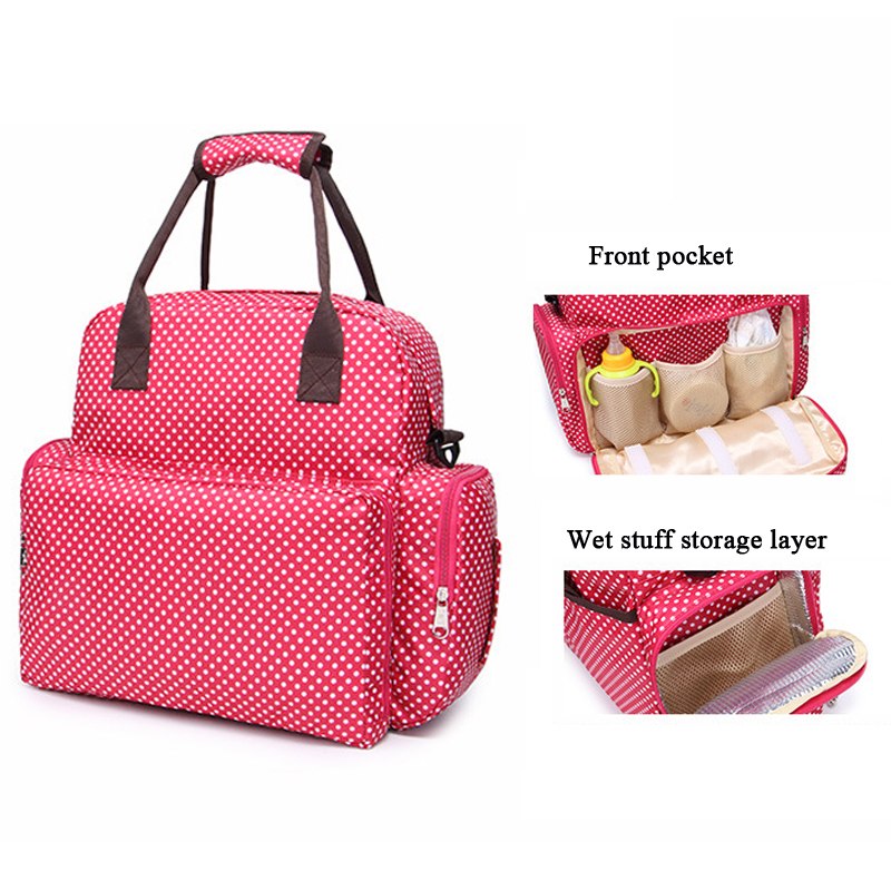 Large-Capacity Diaper Bag – Black, Blue or Red