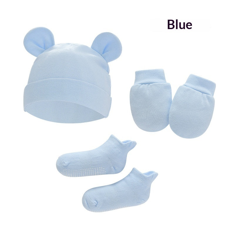 Newborn cotton hat, mittens and socks set – photo 25