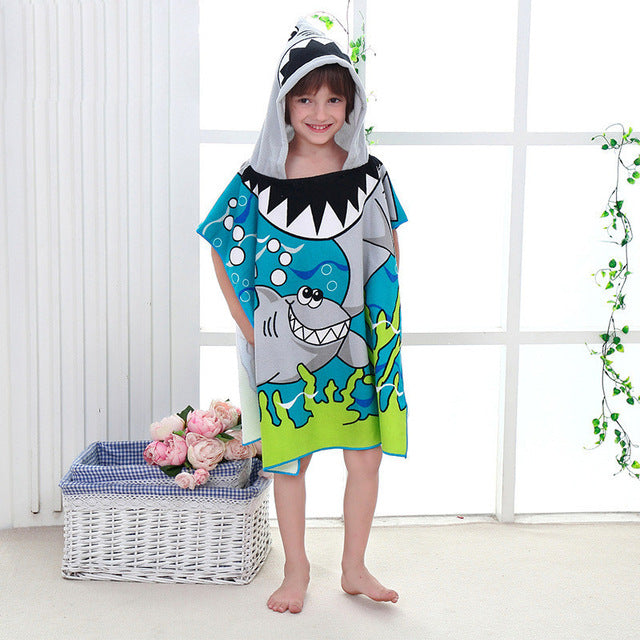 Hooded Microfiber Bath & Beach Towel – Animal Print, 60 × 120 cm