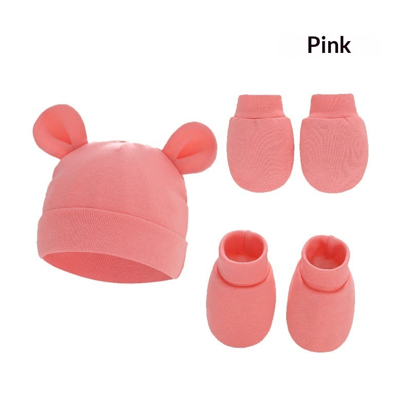 Newborn cotton hat, mittens and socks set – photo 26