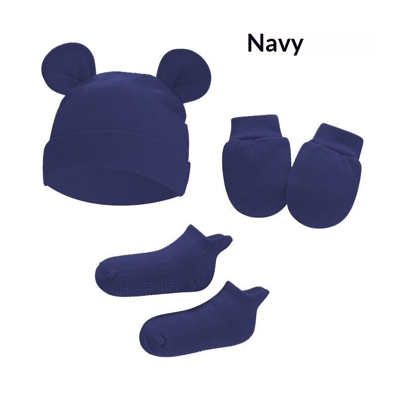 Newborn cotton hat, mittens and socks set – photo 2