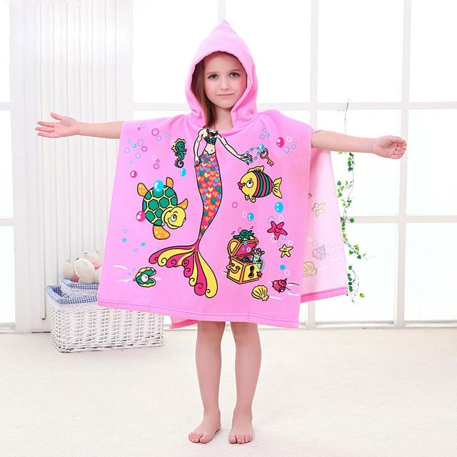 Hooded Microfiber Bath & Beach Towel – Animal Print, 60 × 120 cm