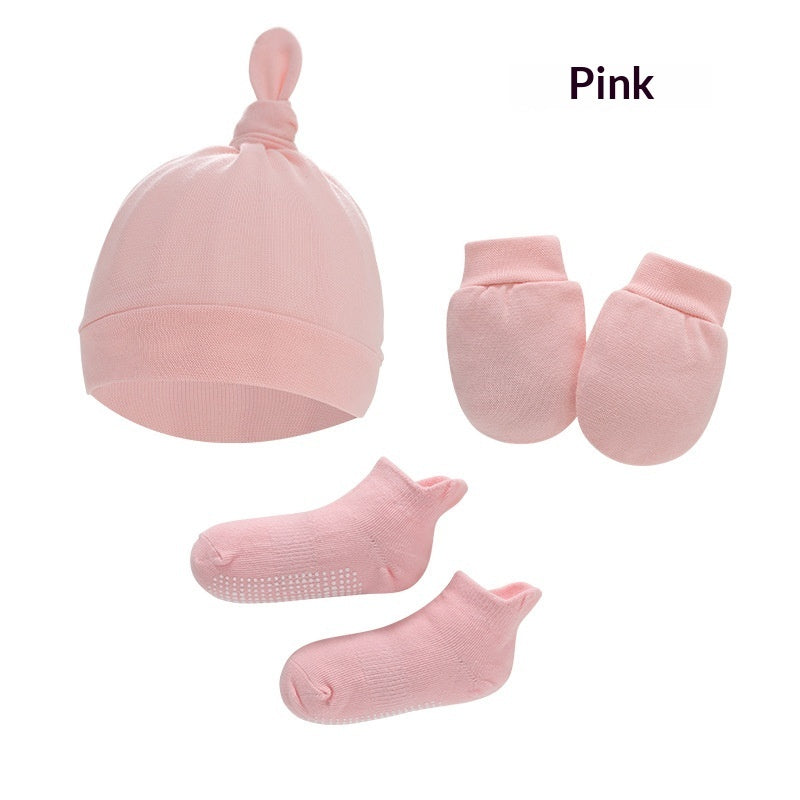 Newborn cotton hat, mittens and socks set – photo 7