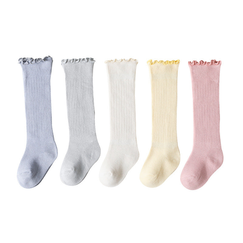 Soft Cotton Knee-High Baby Socks