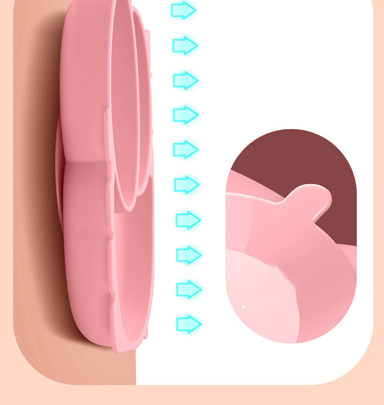 Silicone Suction Plate with Compartments – Baby Feeding Plate, With or Without Spoon
