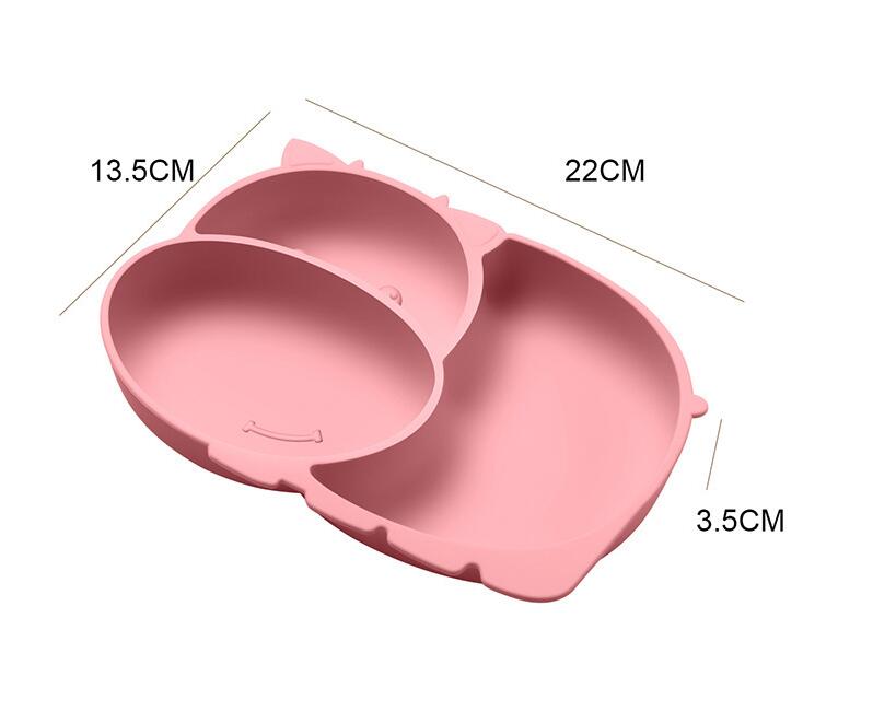 Silicone Suction Plate with Compartments – Baby Feeding Plate, With or Without Spoon