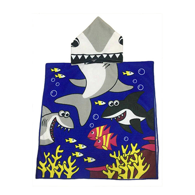 Hooded Microfiber Bath & Beach Towel – Animal Print, 60 × 120 cm