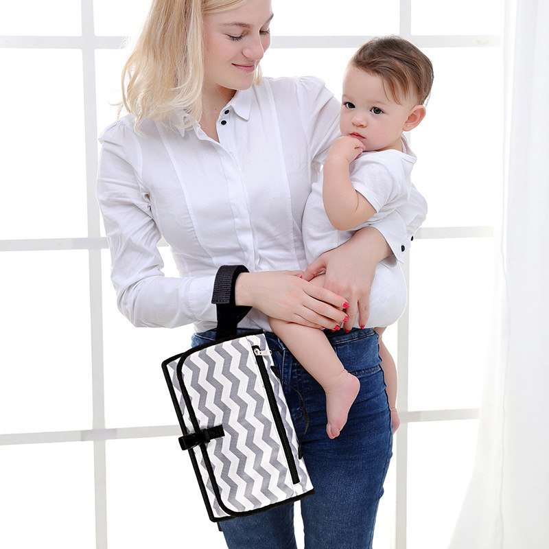 Portable Folding Changing Pad Clutch – Waterproof Travel Changing Mat