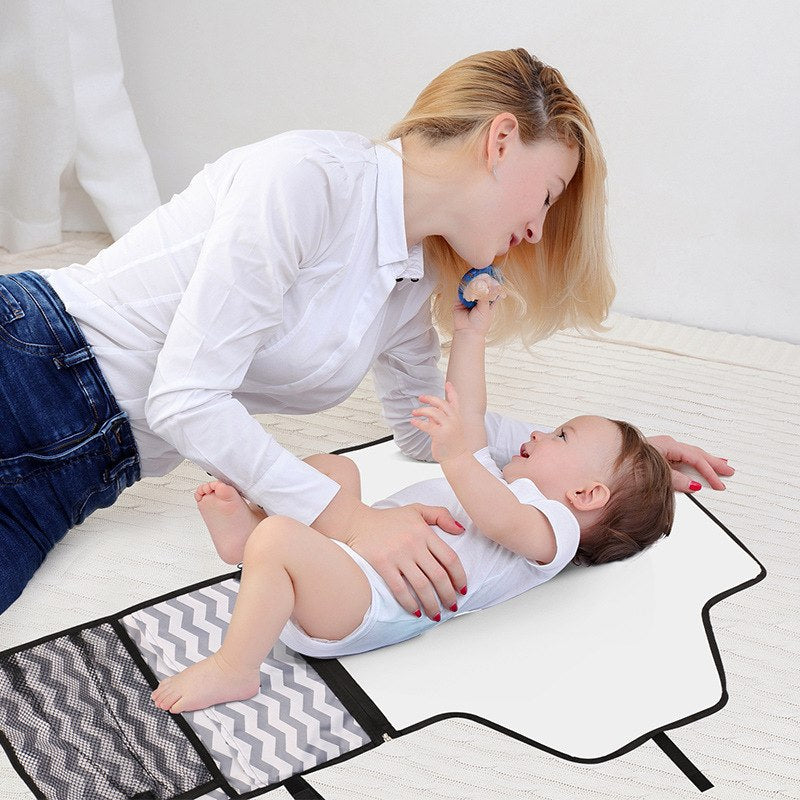 Portable Folding Changing Pad Clutch – Waterproof Travel Changing Mat