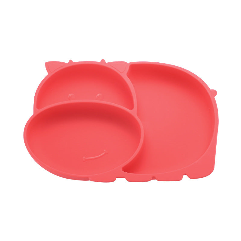 Silicone Suction Plate with Compartments – Baby Feeding Plate, With or Without Spoon