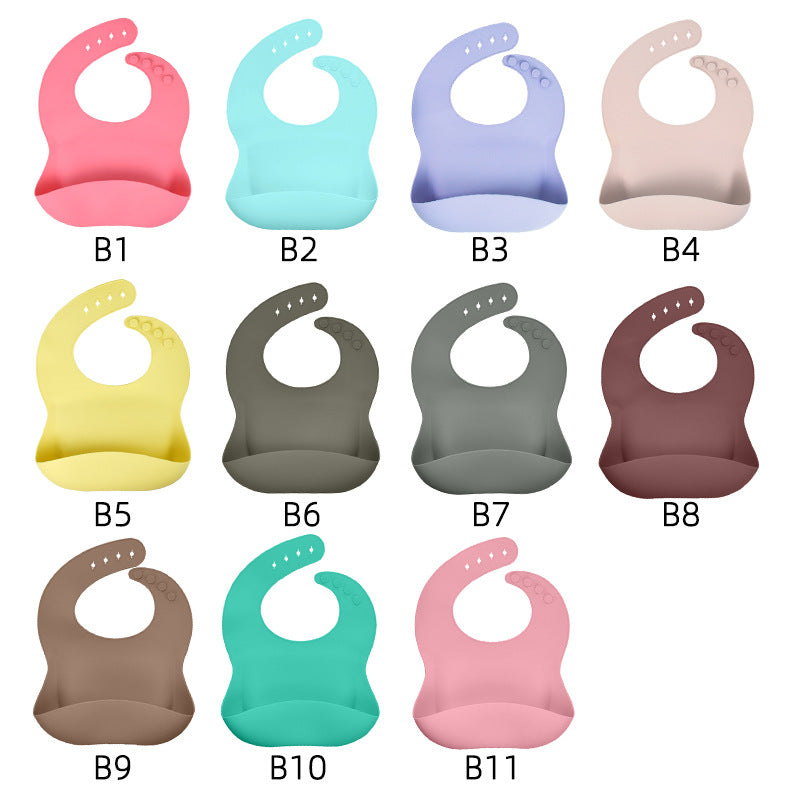 5-Piece Silicone Baby Feeding Set – Suction Bowl, Plate, Spoon & Bib