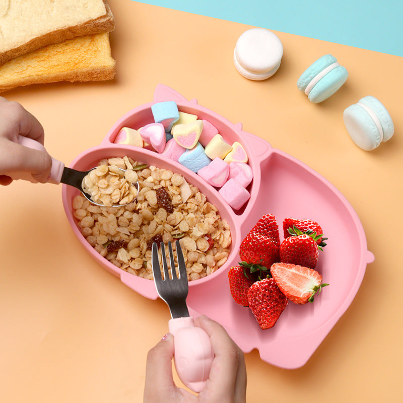 Silicone baby suction plate with compartments - BabyGroove