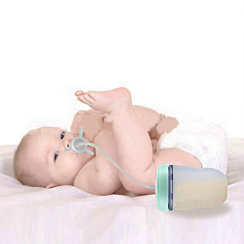 Silicone baby sippy bottle with straw - BabyGroove