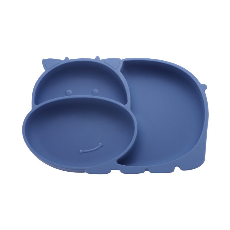 Silicone Suction Plate with Compartments – Baby Feeding Plate, With or Without Spoon