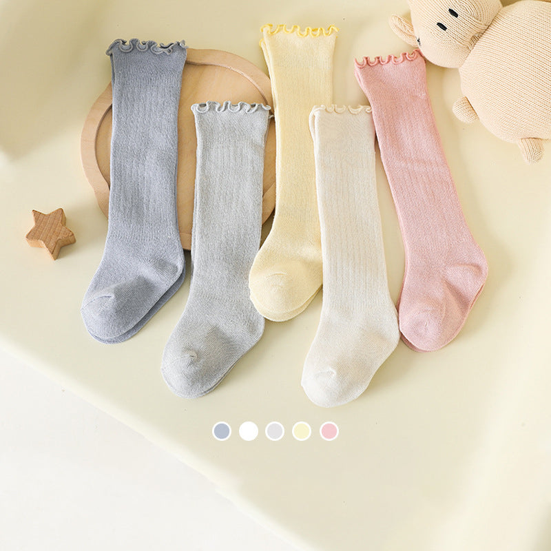 Soft Cotton Knee-High Baby Socks