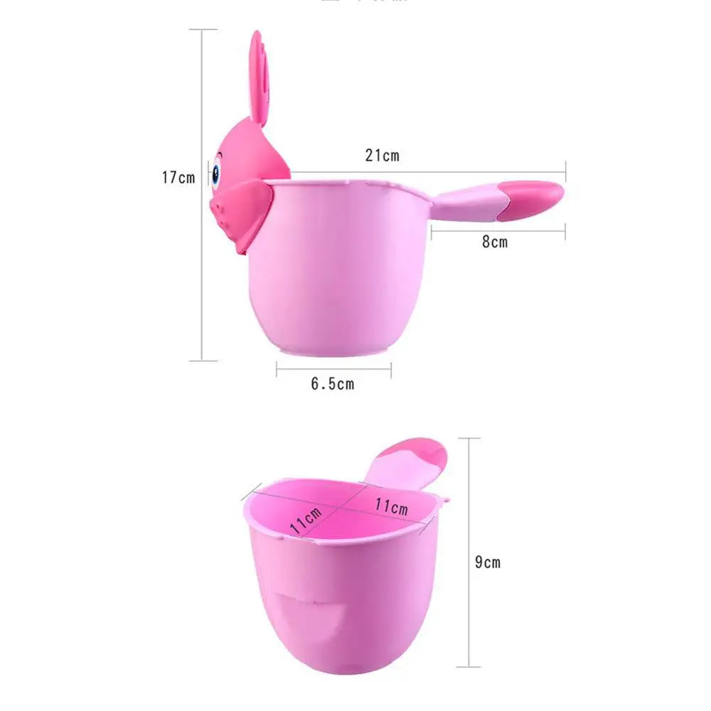 Baby Shampoo Rinse Cup – Cartoon Bath Cup, Green or Pink