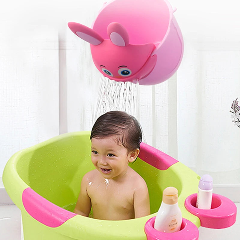 Baby Shampoo Rinse Cup – Cartoon Bath Cup, Green or Pink