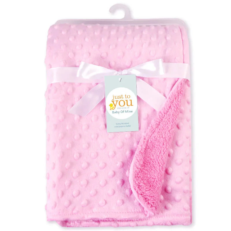 Soft Fleece Baby Blanket – Warm Newborn Swaddle, 6 Colors