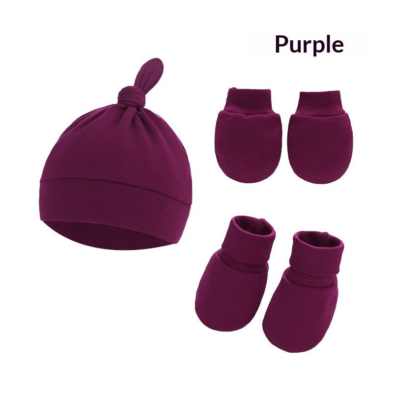 Newborn cotton hat, mittens and socks set – photo 20