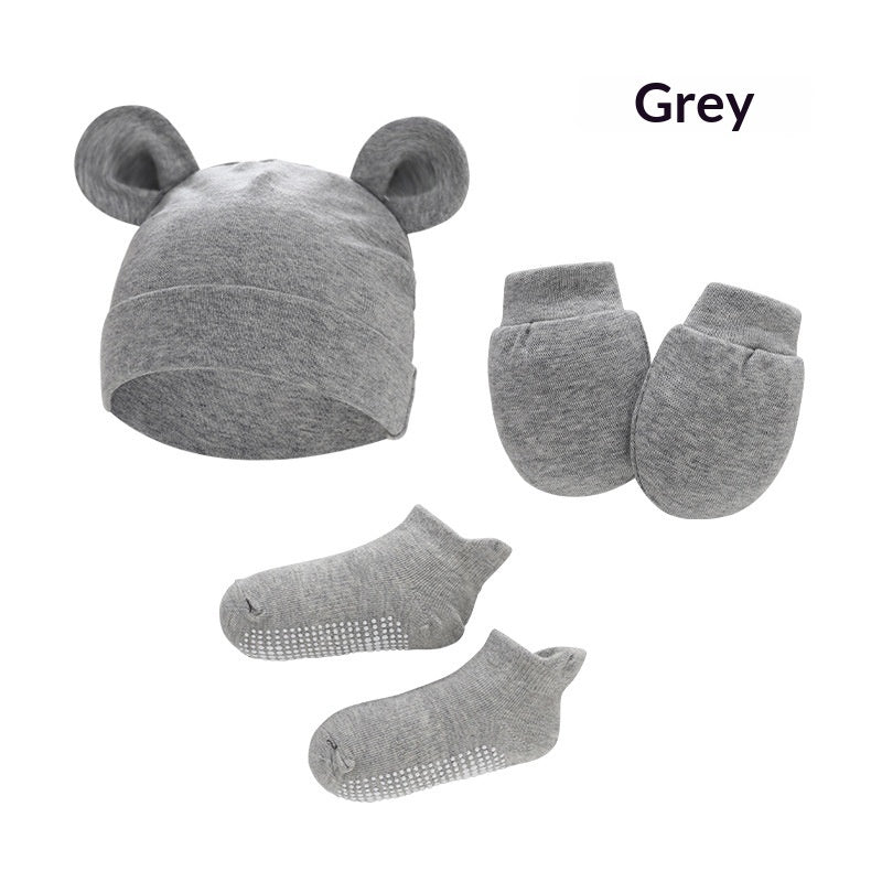 Newborn cotton hat, mittens and socks set – photo 24