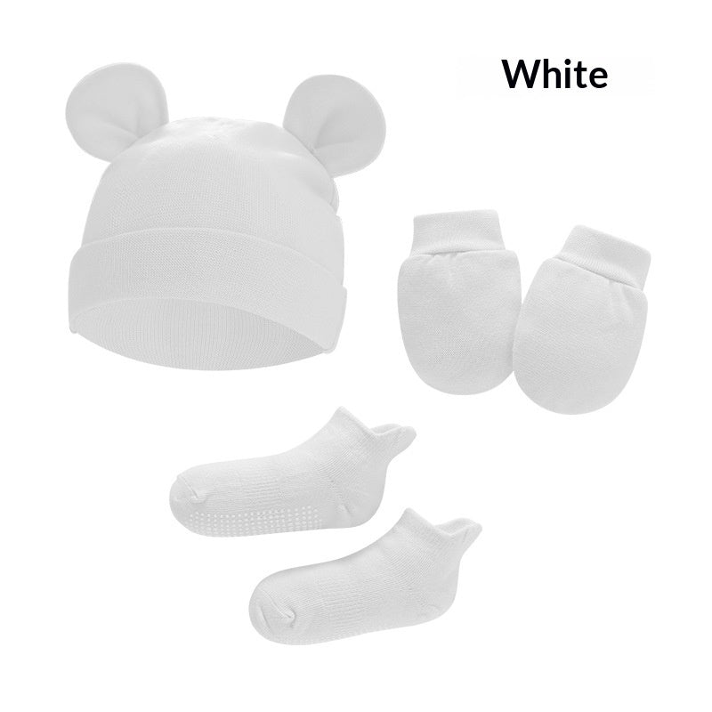 Newborn cotton hat, mittens and socks set – photo 22