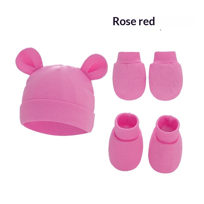 Newborn cotton hat, mittens and socks set – photo 21
