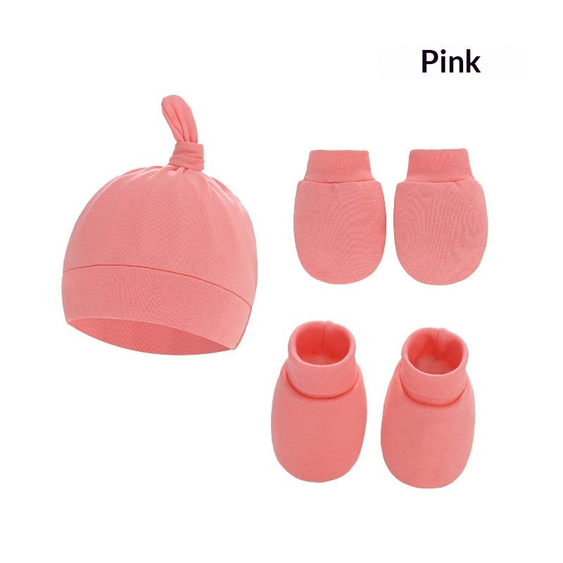 Newborn cotton hat, mittens and socks set – photo 16