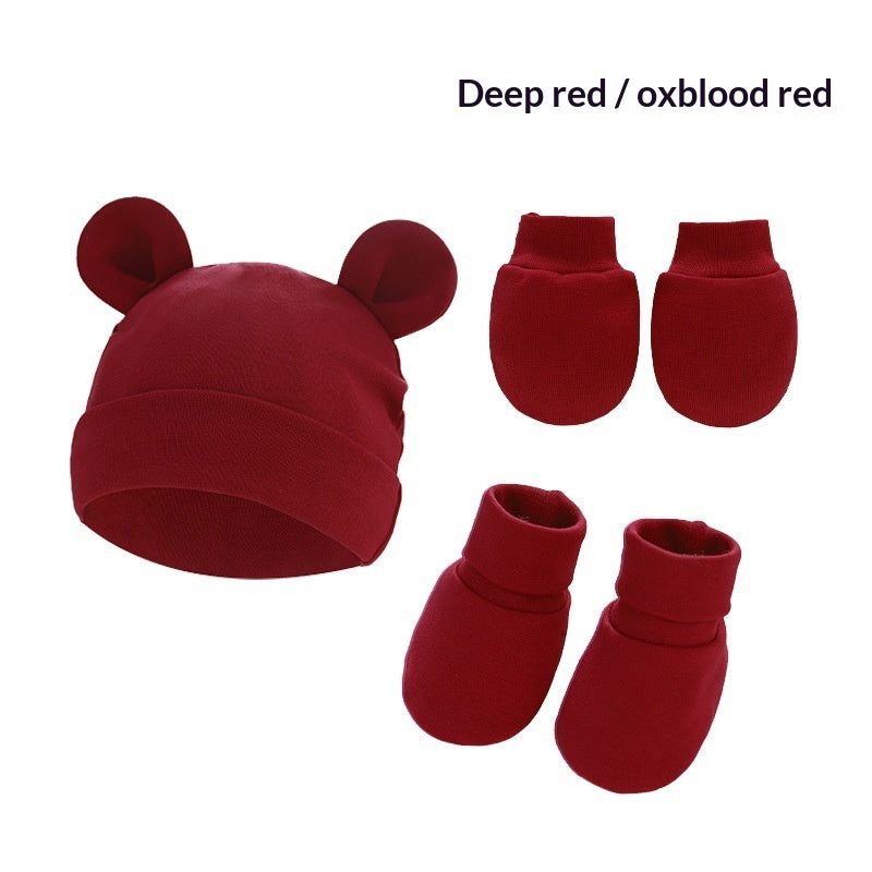 Newborn cotton hat, mittens and socks set – photo 13