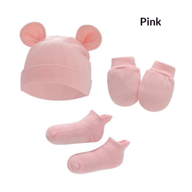 Newborn cotton hat, mittens and socks set – photo 5