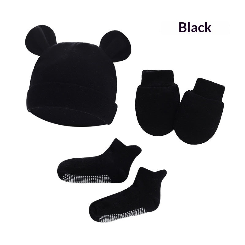 Newborn cotton hat, mittens and socks set – photo 11